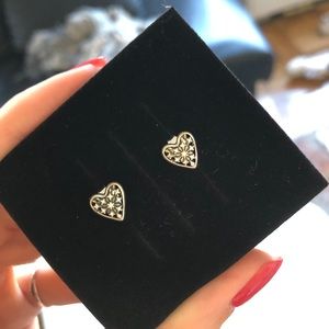 Pandora heart shaped silver earrings